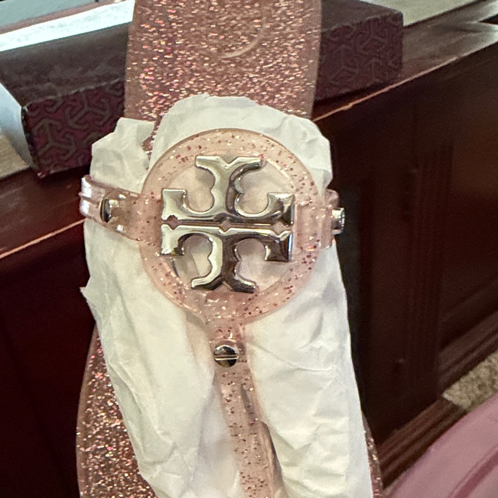 Tory Burch Glitter Pink Sandals - Picture 2 of 6